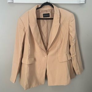 ELOQUII 3XL Tan Button Up Blazer